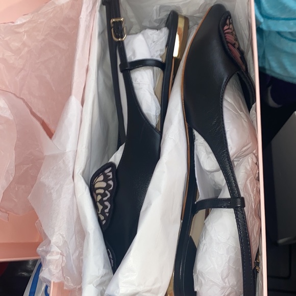 Designer Shoes Sophia Webster Butterfly Sling Back Embroidery Black Flat 6 - Picture 12 of 12